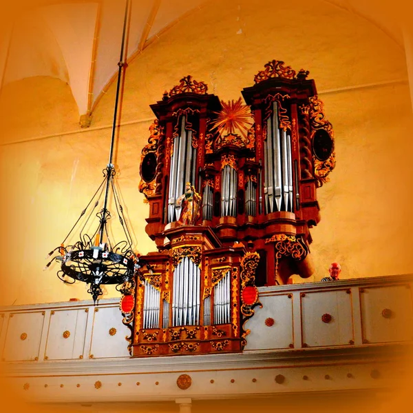 Varhany Středověké Opevněné Saský Kostel Cristian Sedmihradsko Rumunsko — Stock fotografie