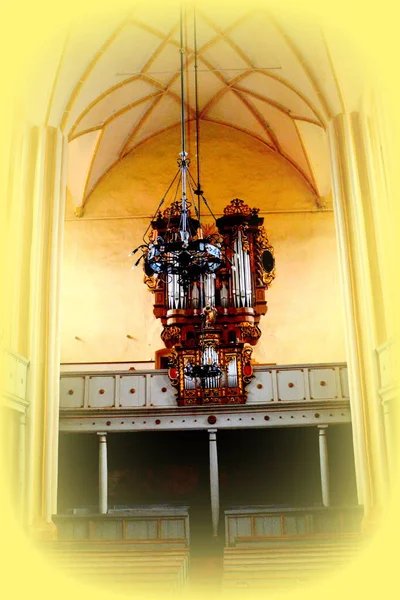 Organ Gereja Benteng Abad Pertengahan Cristian Transylvania Romania — Stok Foto