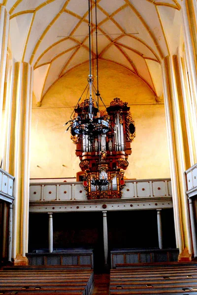 Ortaçağ içinde köyün Cristian, Sibiu İlçesi, Transilvanya, Romanya Sakson kilisede güçlendirilmiş 