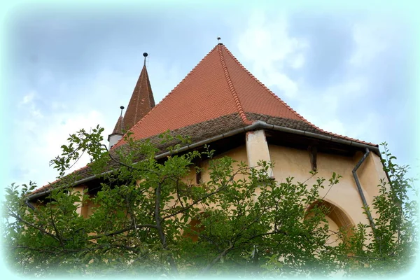 Middeleeuwse Versterkte Saksische Kerk Cristian Transsylvanië Roemenië — Stockfoto