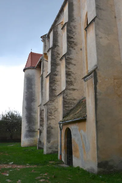 Cour Église Fortifiée Médiévale Cristian Transylvaniela Ville Été Mentionnée Pour — Photo