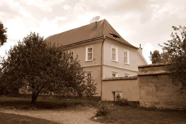 Middeleeuwse Versterkte Saksische Kerk Cristian Transsylvanië Roemenië — Stockfoto