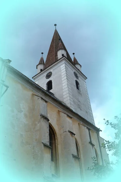 Medieval Fortified Saxon Church Cristian Transilvânia Roménia — Fotografia de Stock