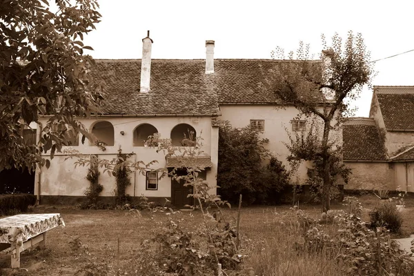 Типичный Сельский Пейзаж Крестьянские Дома Деревне Кристиан Сибиу Трансильвания — стоковое фото