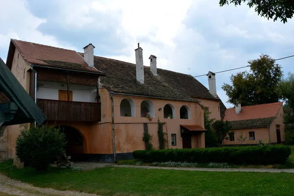 Paisaje Rural Típico Casas Campesinas Pueblo Cristian Condado Sibiu Transilvania — Foto de Stock