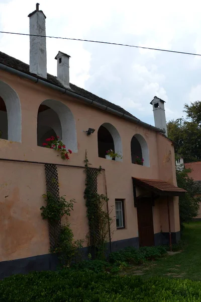 Paisagem Rural Típica Casas Camponeses Aldeia Cristian Condado Sibiu Transilvânia — Fotografia de Stock