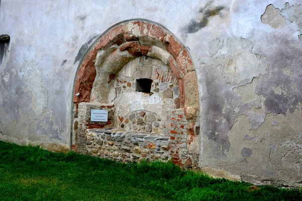 Medieval Fortified Saxon Church Village Cristian Sibiu County Transilvânia Roménia — Fotografia de Stock