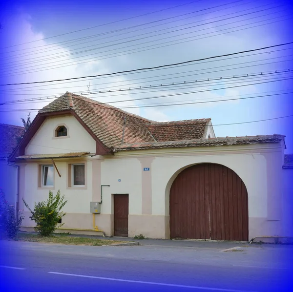 Paisagem Rural Típica Casas Camponeses Aldeia Cristian Condado Sibiu Transilvânia — Fotografia de Stock