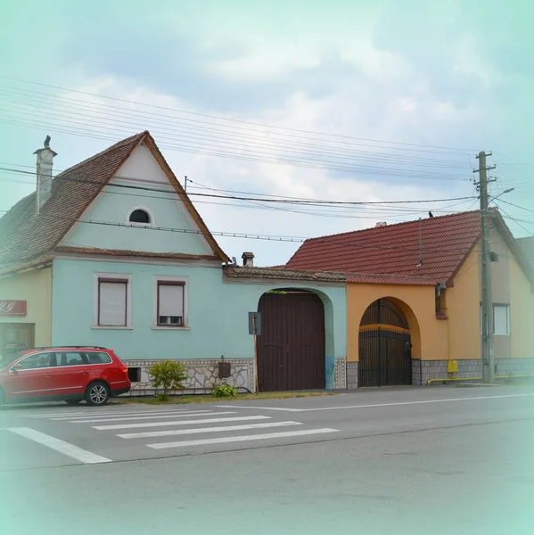 Typische Landelijke Landschap Boer Huizen Het Dorp Cristian Sibiu Powiat — Stockfoto