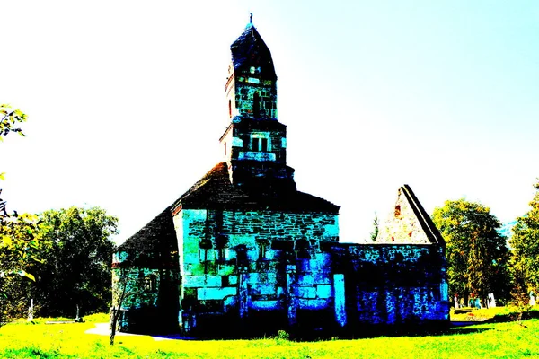 Igreja Christin Velha Século Aldeia Densus Transilvânia Romênia — Fotografia de Stock