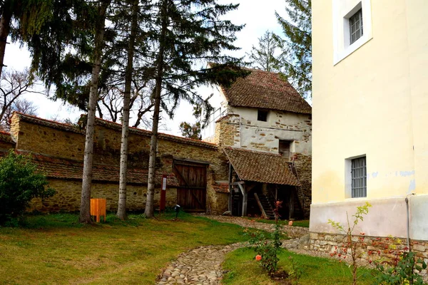 Cortile Della Chiesa Medievale Fortificata Sachon Nel Villaggio Crit Transilvania — Foto Stock