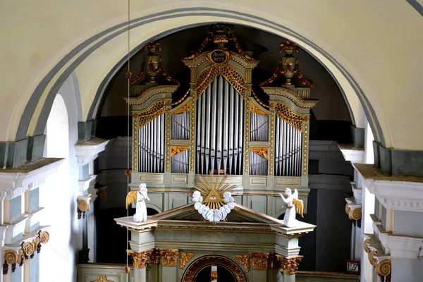 Organo All Interno Della Chiesa Medievale Fortificata Sachon Nel Villaggio — Foto Stock