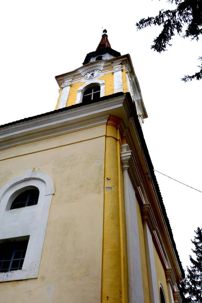 Avlu Ortaçağ Köyü Hematokrit Transilvanya Romanya Sakson Kilisede Güçlendirilmiş — Stok fotoğraf