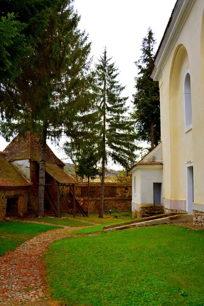 Courtyard Medieval Fortified Saxon Church Village Crit Transylvania Romania — Stock Photo, Image