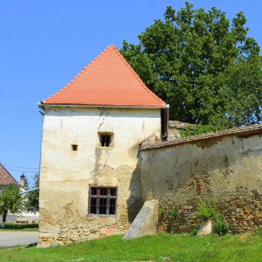 Bruiu - Braller, Sibiu County, Transilvanya, Romanya bir komün içinde evler tipik kırsal manzara ve köylü. Yerleşim 12. yüzyılda ortasında Sakson kolonistler tarafından kuruldu