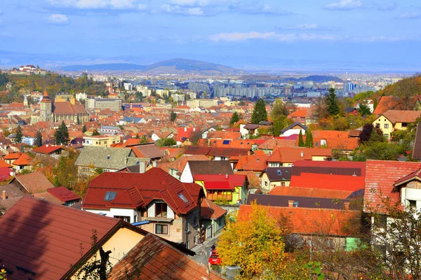 Typowy Krajobraz Miejski Miasta Braszów Miasto Położone Regionie Transylwania Rumunia — Zdjęcie stockowe