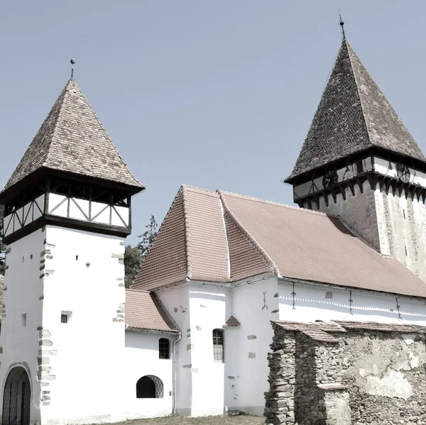 Fortificata Chiesa Evangelica Sassone Medievale Veseud Zied Villaggio Del Comune — Foto Stock