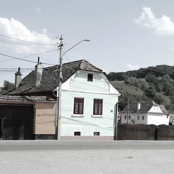 Tipik Kırsal Manzara Köylü Evler Vrd Tuhaf Viert Sakson Köyde — Stok fotoğraf