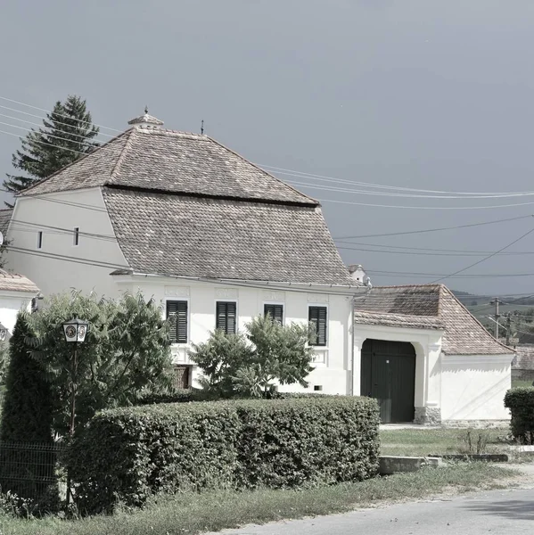 Τυπικό Αγροτικό Τοπίο Και Χωρικός Σπίτια Dealu Frumos Σένμπεργκ Ένα — Φωτογραφία Αρχείου