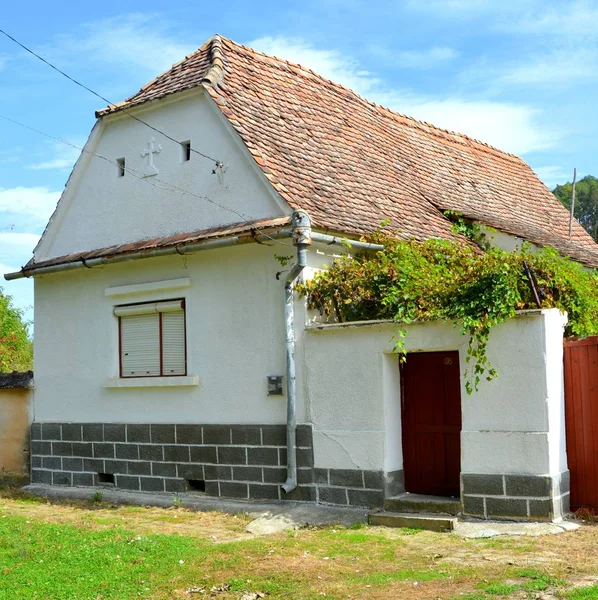ブラデニ ヘンドルフ ヘゲンドルフ トランシルヴァニア ルーマニアの典型的な農村風景や農家 この開拓地は12世紀半ばにサクソン人開拓者によって設立された — ストック写真