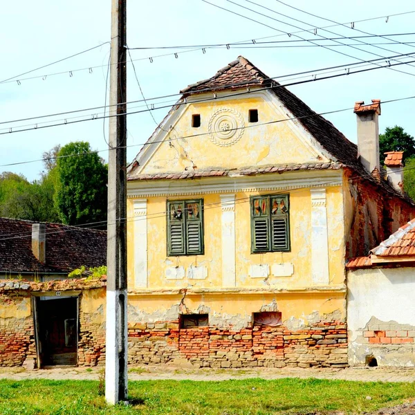 Paysage Rural Typique Maisons Campagne Bradeni Henndorf Hegendorf Transylvanie Roumanie — Photo