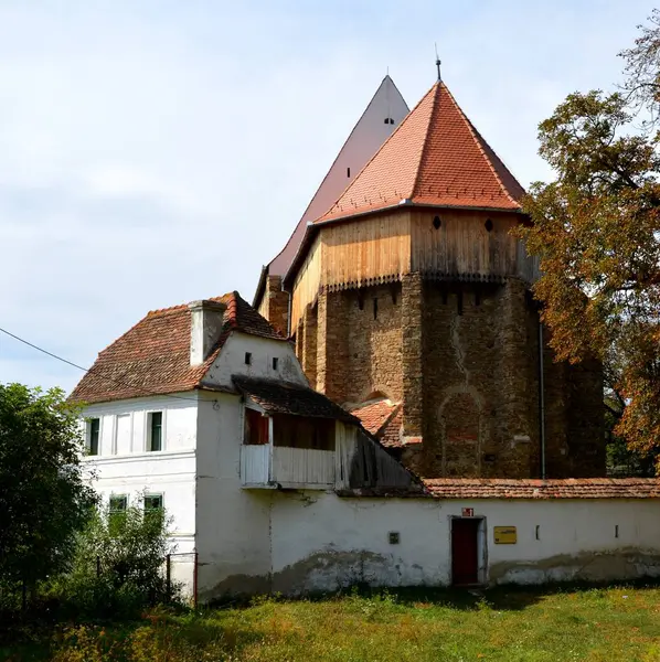 Opevněný Středověký Saxonský Kostel Obci Bradeni Henndorf Hegendorf Transylvánie Rumunsko — Stock fotografie