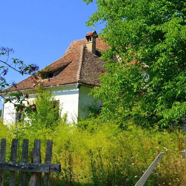 Befestigte Mittelalterliche Sächsische Evangelische Kirche Dorf Somartin Martinsberg Mrtelsberg Siebenbürgen — Stockfoto