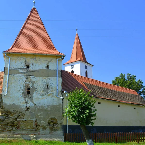 Крепость Средневековой Саксонской Церкви Брую Браллер Коммуна Округе Сибиу Трансильвания — стоковое фото