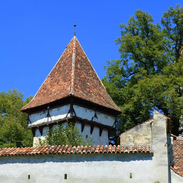 Befestigte Mittelalterliche Sächsische Kirche Cincsor Kleinschenk Kreis Sibiu Transsilvanien Rumänien — Stockfoto