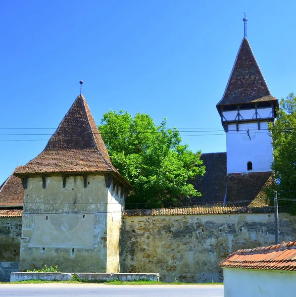 Opevněné Středověké Saské Kostel Cincsor Kleinschenk Župě Sibiu Sedmihradsko Rumunsko — Stock fotografie