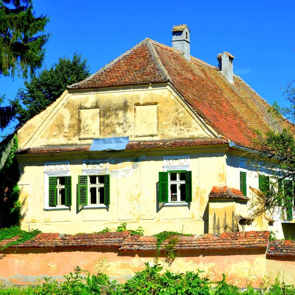 Typical Rural Landscape Peasant Houses Village Rotbav Transylvania Romania Settlement — Stock Photo, Image