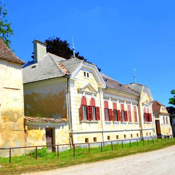 Типичный Сельский Пейзаж Крестьянские Дома Дачия Штайн Трансильвания Румыния Документальный — стоковое фото