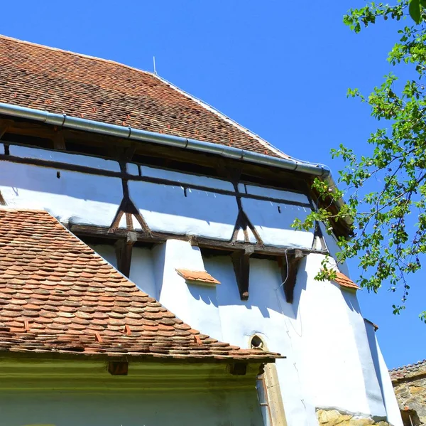 Iglesia Medieval Fortificada Saxon Cincsor Kleinschenk Condado Sibiu Transilvania Rumania —  Fotos de Stock