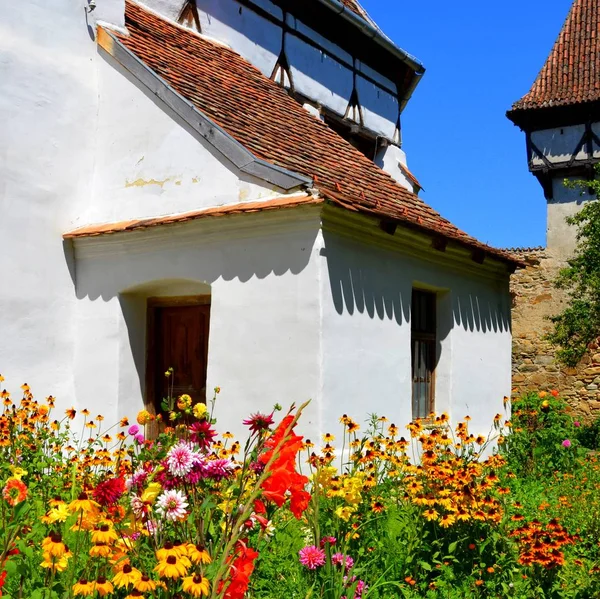 Chiesa Fortificata Medievale Cincsor Kleinschenk Contea Sibiu Transilvania Romania Chiesa — Foto Stock