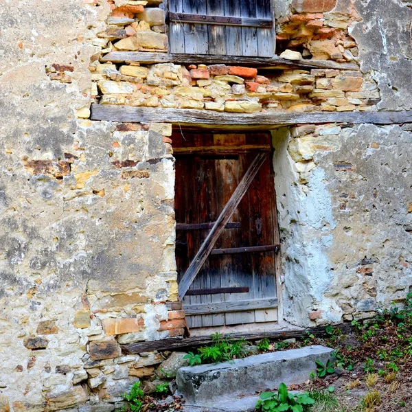 Rovine Chiesa Evangelica Fortificata Sassone Medievale Nel Villaggio Felmer Felmern — Foto Stock