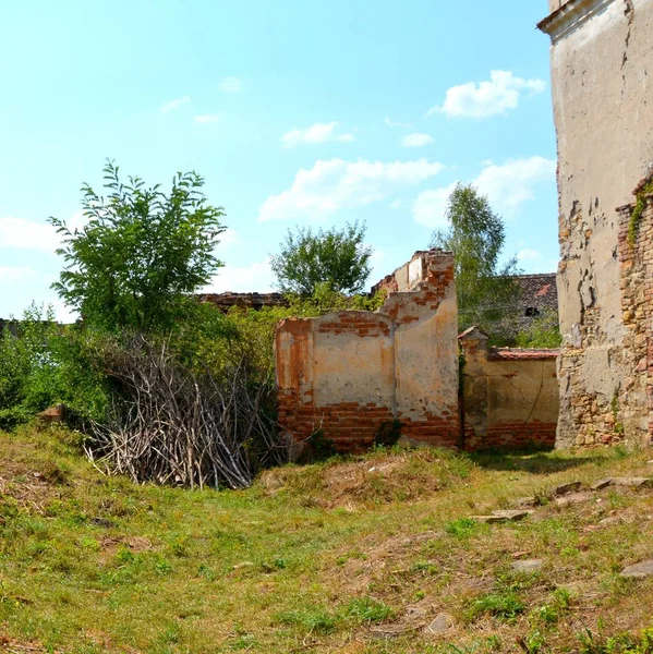 Ruinen Befestigte Mittelalterliche Sächsische Evangelische Kirche Dorf Felmer Felmern Siebenbürgen — Stockfoto