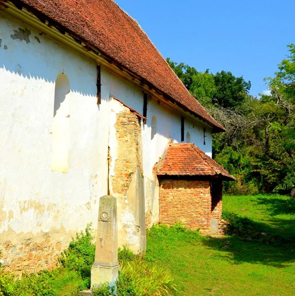 Igreja Evangélica Saxão Medieval Fortificada Aldeia Ticuu Vechi Deutsch Tekes — Fotografia de Stock