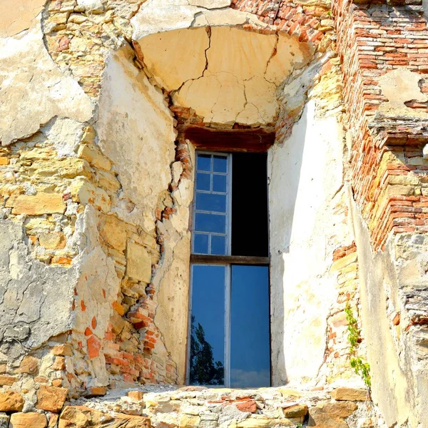 Ruinas Iglesia Evangélica Saxon Medieval Fortificada Pueblo Felmer Felmern Transilvania — Foto de Stock