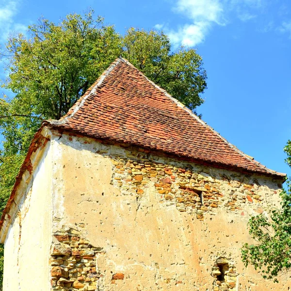 Iglesia Evangélica Saxon Medieval Fortificada Pueblo Ticuu Vechi Deutsch Tekes —  Fotos de Stock
