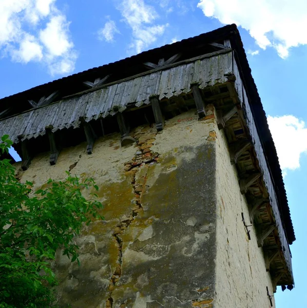 Iglesia Evangélica Saxon Medieval Fortificada Pueblo Ticuu Vechi Deutsch Tekes —  Fotos de Stock