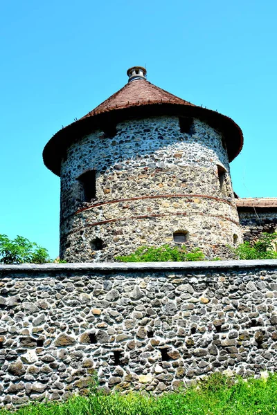 Reconstruction Fantastique Palais Médiéval Dans Village Racos Transylvanie Roumanie — Photo