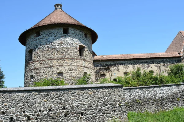 Reconstrucción Fantástica Palacio Medieval Pueblo Racos Transilvania Rumania — Foto de Stock