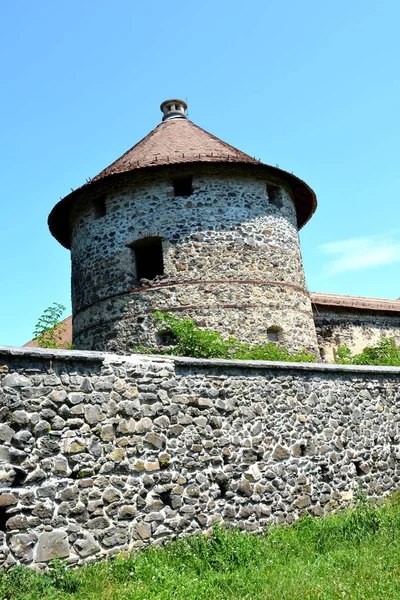 Reconstruction Fantastique Palais Médiéval Dans Village Racos Transylvanie Roumanie — Photo