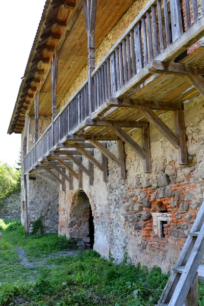 Реконструкция Средневекового Дворца Деревне Ракос Трансильвания Румыния — стоковое фото