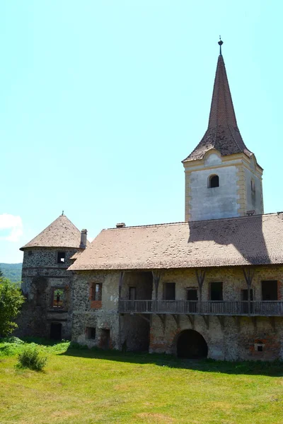 Fantasia Reconstrução Palácio Medieval Aldeia Racos Transilvânia Roménia — Fotografia de Stock