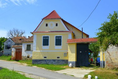 Veseud, Zied, Komün Chirpr Sibiu County, Transilvanya, Romanya, köyde tipik kırsal manzara ilk 1379 içinde karşımıza. Köylü evleri.