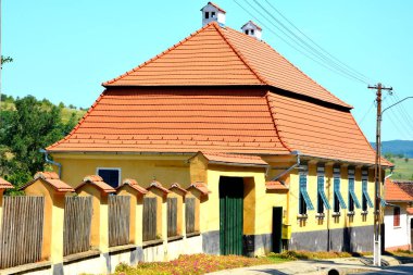 Veseud, Zied, Komün Chirpr Sibiu County, Transilvanya, Romanya, köyde tipik kırsal manzara ilk 1379 içinde karşımıza. Köylü evleri.