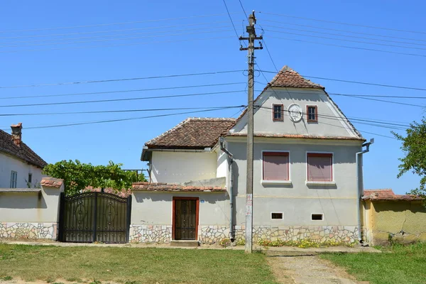 Paisaje Rural Típico Casas Campesinas Pueblo Merghindeal Mergenthal Transilvania Rumania —  Fotos de Stock