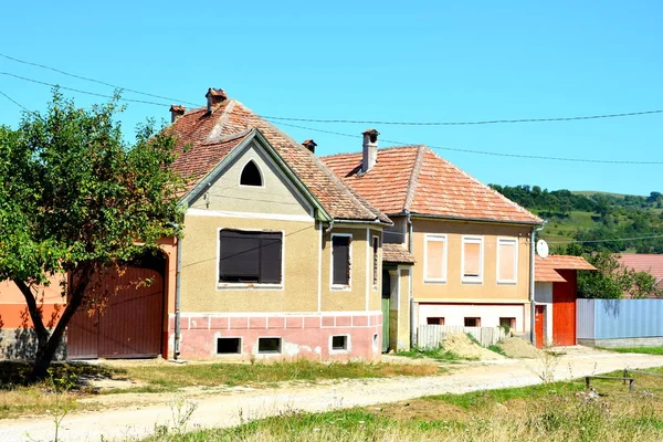 Paisaje Rural Típico Casas Campesinas Pueblo Merghindeal Mergenthal Transilvania Rumania — Foto de Stock