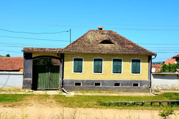 Paysage Rural Typique Maisons Paysannes Dans Village Merghindeal Mergenthal Transylvanie — Photo